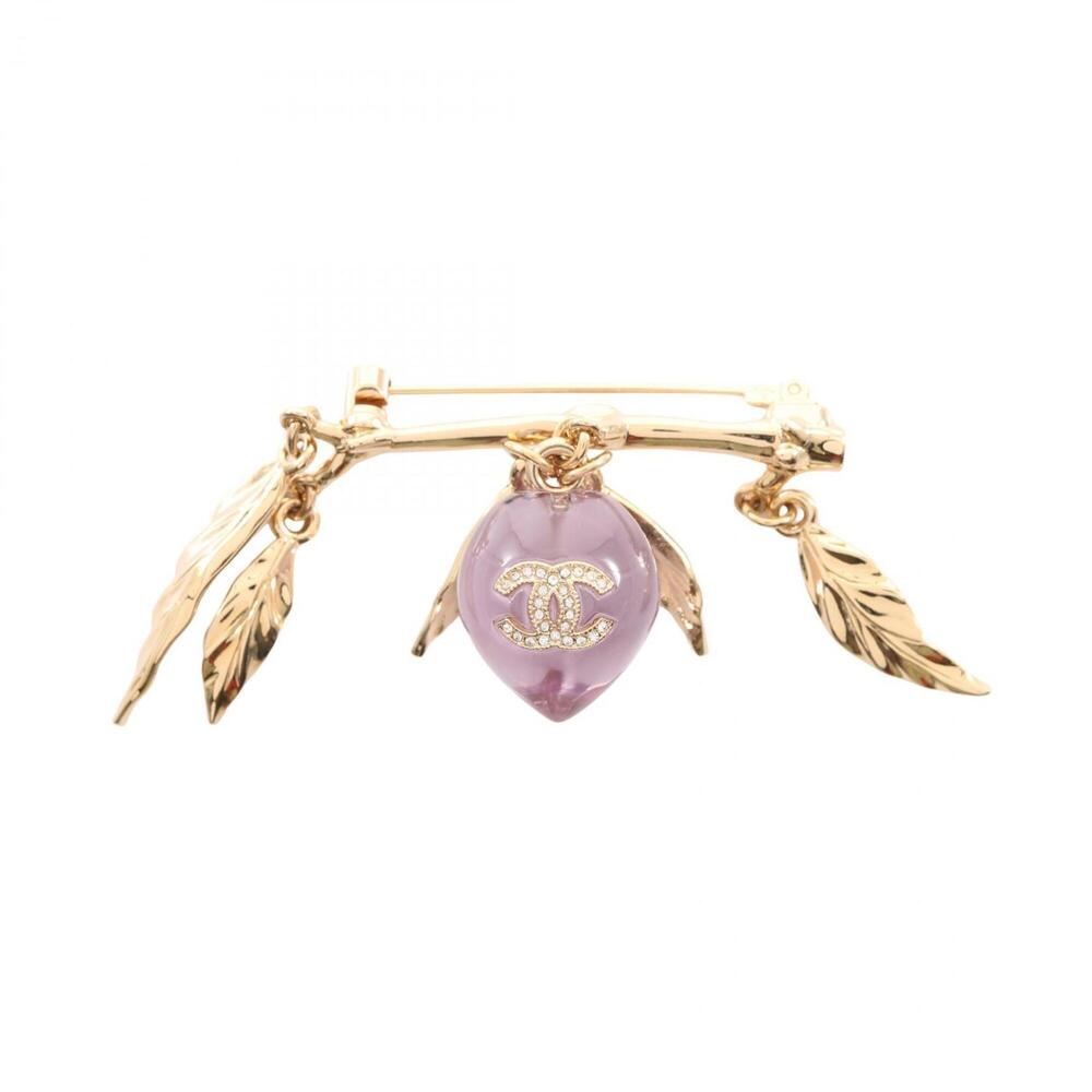 CHANEL Pink Logo Brooch